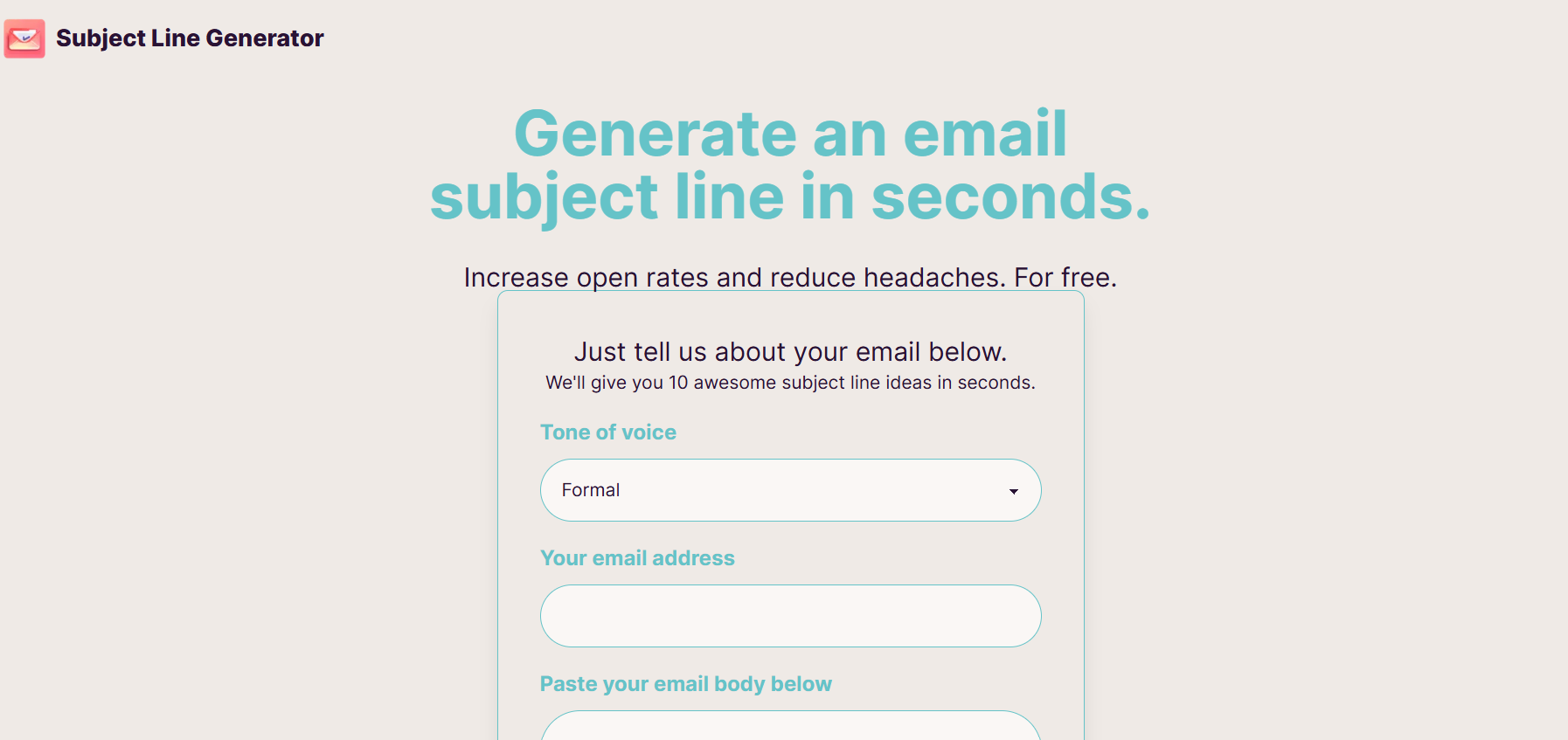 Subject Line Generator